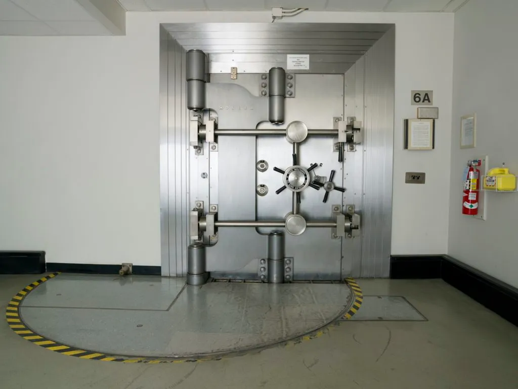 Closed Bank Vault Door